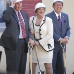 Engemanns and President Nikias at 2011 groundbreaking for the new health center