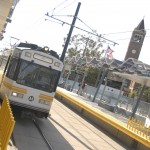 Metro train near USC