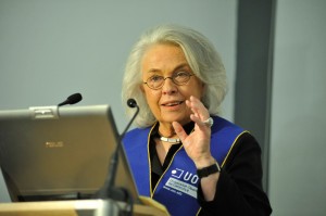 Neuroscientist Hanna Damasio accepted the doctora honoris causa during a ceremony in October at the Open University of Catalonia. (Photo/Courtesy of Open University of Catalonia)