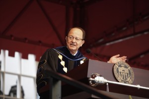 “If you feel very special that you are here today, it’s because you are. And you deserve it,” said President Nikias to the incoming class. (USC Photo/Steve Cohn)