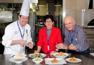 USC researchers Susan Evans and Peter Clark, right, with Executive Chef Lachlan Sands at Le Cordon Bleu