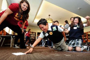 USC senior Christine Burcelis at Penny Harvest Academy