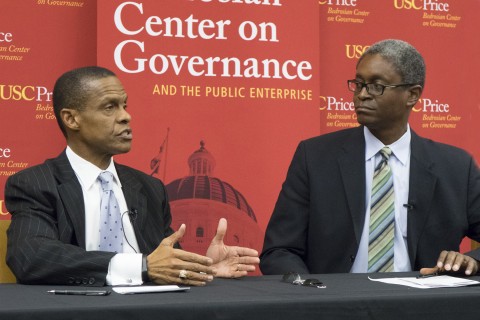 Erroll Southers, left, and Raphael Bostic break down the impact of the terror attacks in Paris.