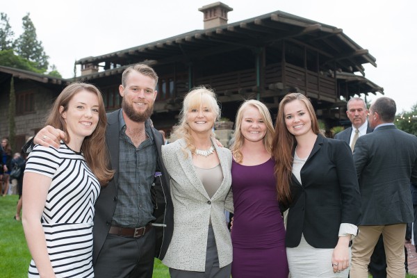 Honoree Kelly Sutherlin McLeod, third from left, stands with, from left, Katie Smith, son Cameron McLeod and daughters Claire and Kate McLeod. (Photo/April Rocha)