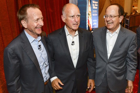 Austin Beutner, Jerry Brown and C. L. Max Nikias