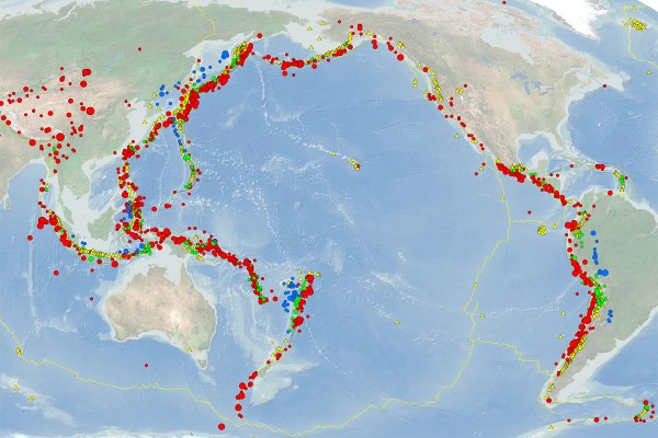 Earthquakes from 1900 - 2013