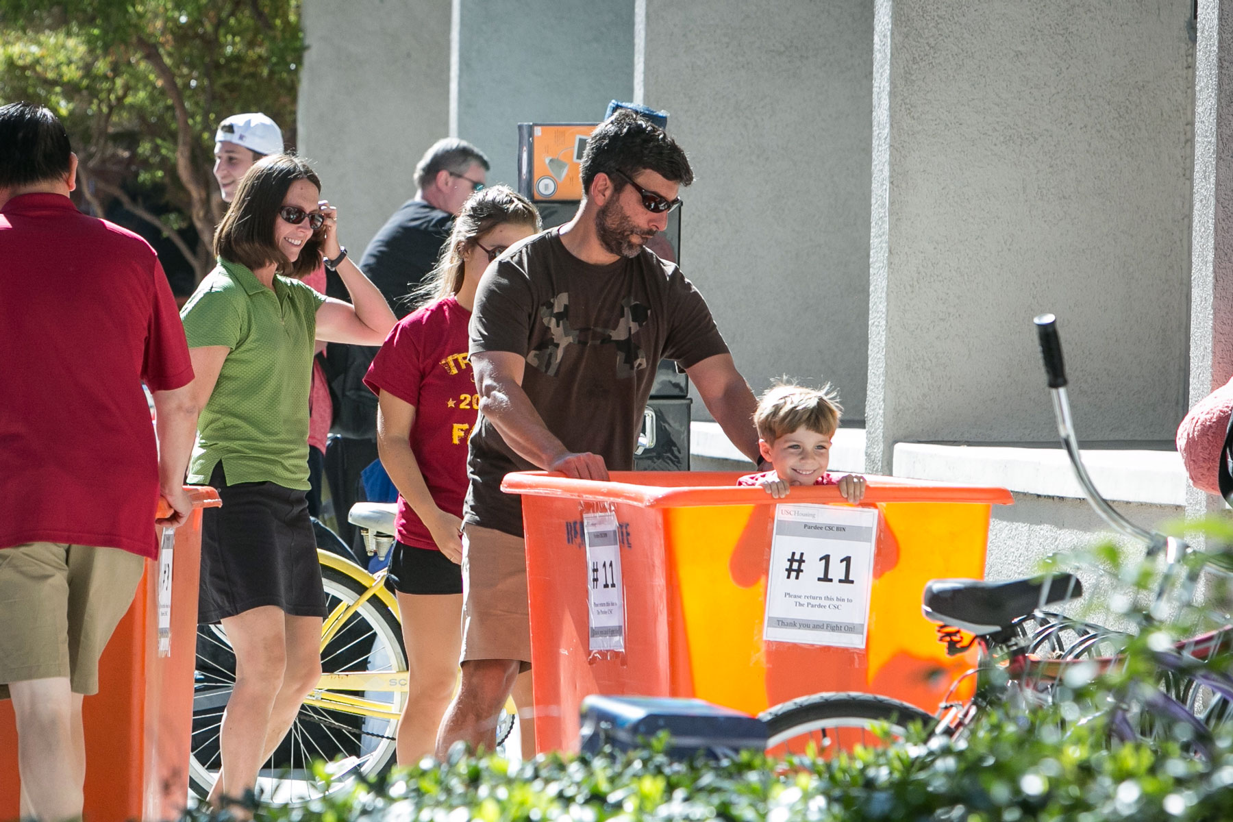 family moving in belongings