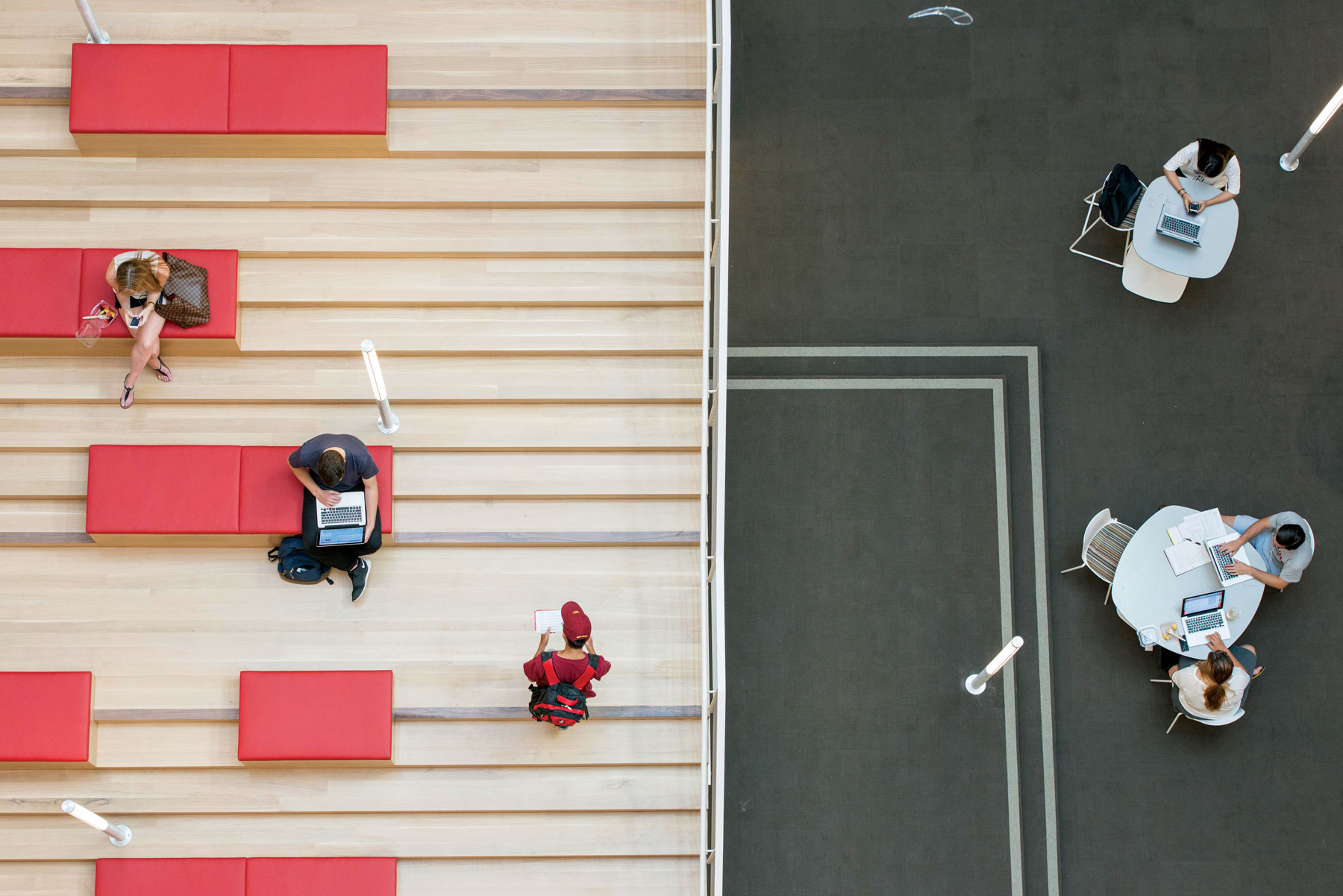 aerial view of students in Dauterive