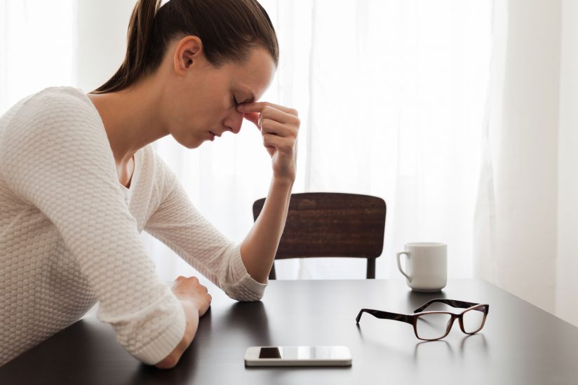 Stressed woman, with tips on how to manage stress