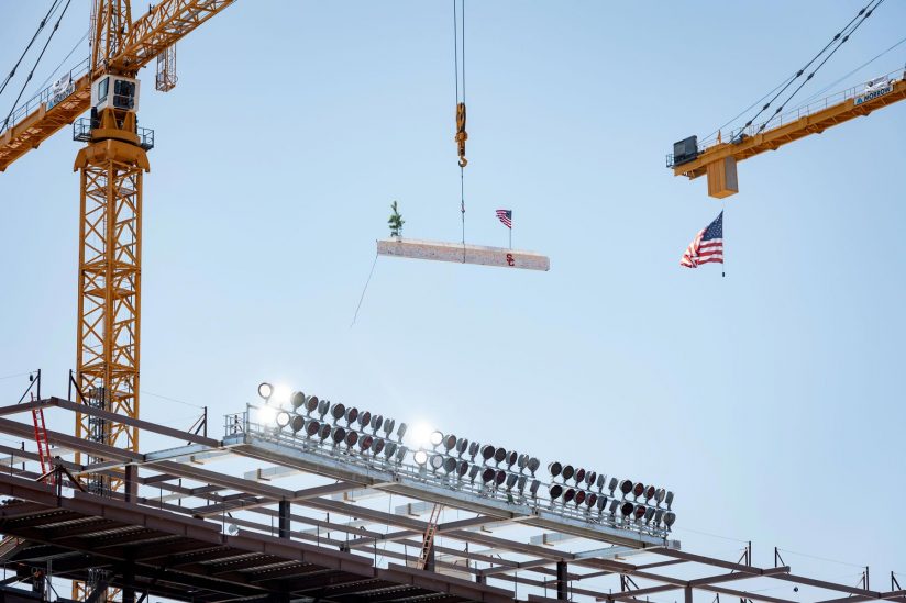 L.A. Coliseum renovation: Final beam is lifted into place