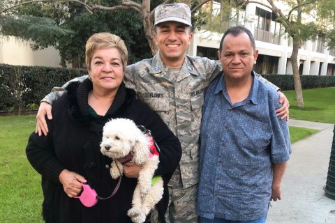 USC ROTC program: Giovanni Flores and his parents