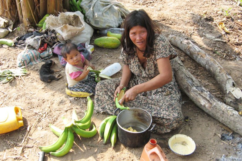 Tsimane woman and child