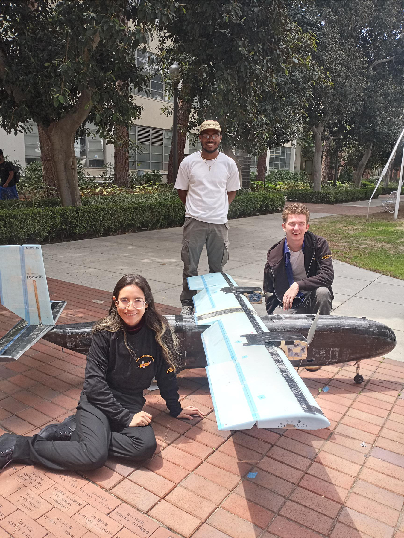 Student engineers Diana Salcedo-Pierce, Mikell Myers and Jackson Markow